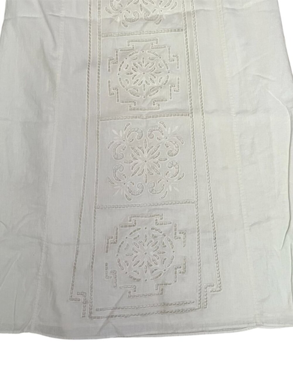 Zara ZW Collection Linen Blend Embroidered Dress Ecru Midi Straight Medium NWT - Picture 4 of 9